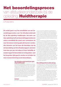 Het beoordelingsproces van afstudeeronderzoek bij de opleiding Huidtherapie