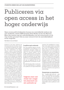 Publiceren via open access in het hoger onderwijs