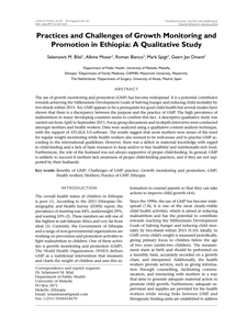 Practices and challenges of growth monitoring and promotion in Ethiopia