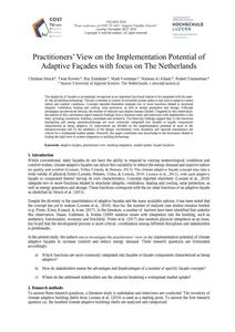 Practitioners’ View on the Implementation Potential of Adaptive Façades with focus on The Netherlands