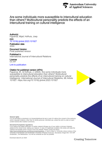 Are some individuals more susceptible to intercultural education than others? Multicultural personality predicts the effects of an intercultural training on cultural intelligence