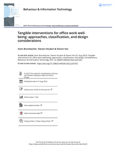 Tangible interventions for office work well-being