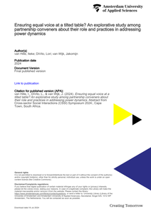 Ensuring equal voice at a tilted table? An explorative study among partnership conveners about their role and practices in addressing power dynamics