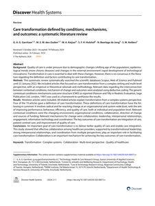 Care transformation defined by conditions, mechanisms, and outcomes: a systematic literature review