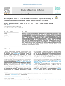 The long-term effect of alternative education on self-regulated learning: A comparison between Montessori, Dalton, and traditional education