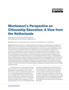 Montessoris perspective on citizenship education